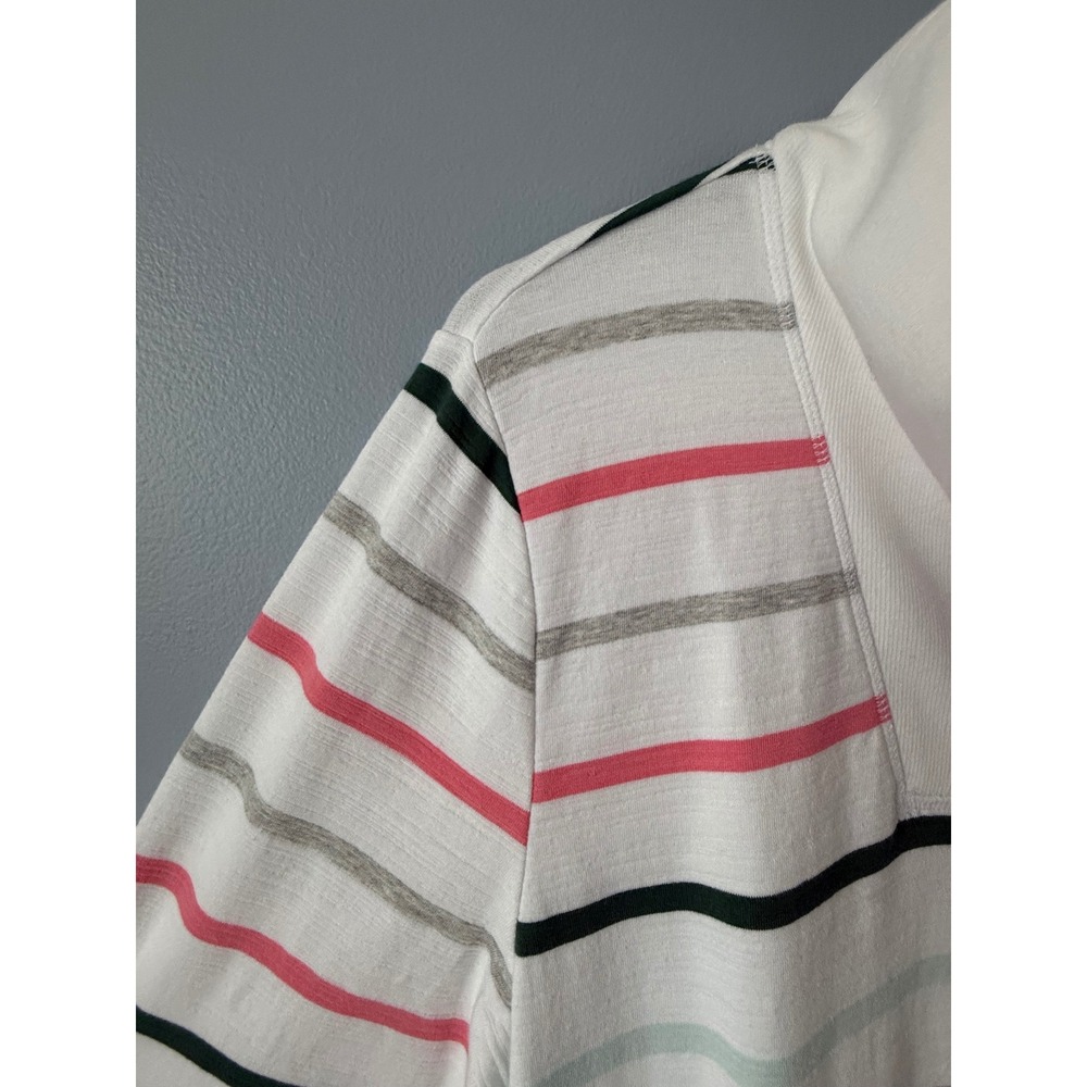 Women's Talbots Quarter Zip Striped Sweatshirt UPF 50+ Long Sleeve Size Medium - Picture 6 of 13